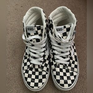Women’s Hightop Checkered Vans, size 7